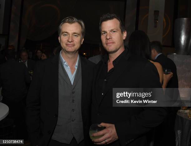 Christopher Nolan and Jonathan Nolan pose at the after party for the premiere of HBO's "Westworld" Season 3 at the Dolby Ballroom on March 05, 2020...