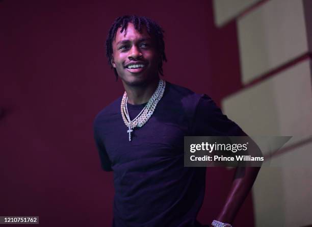 Rapper Lil TJay performs in Concert at Buckhead Theatre on March 5, 2020 in Atlanta, Georgia.