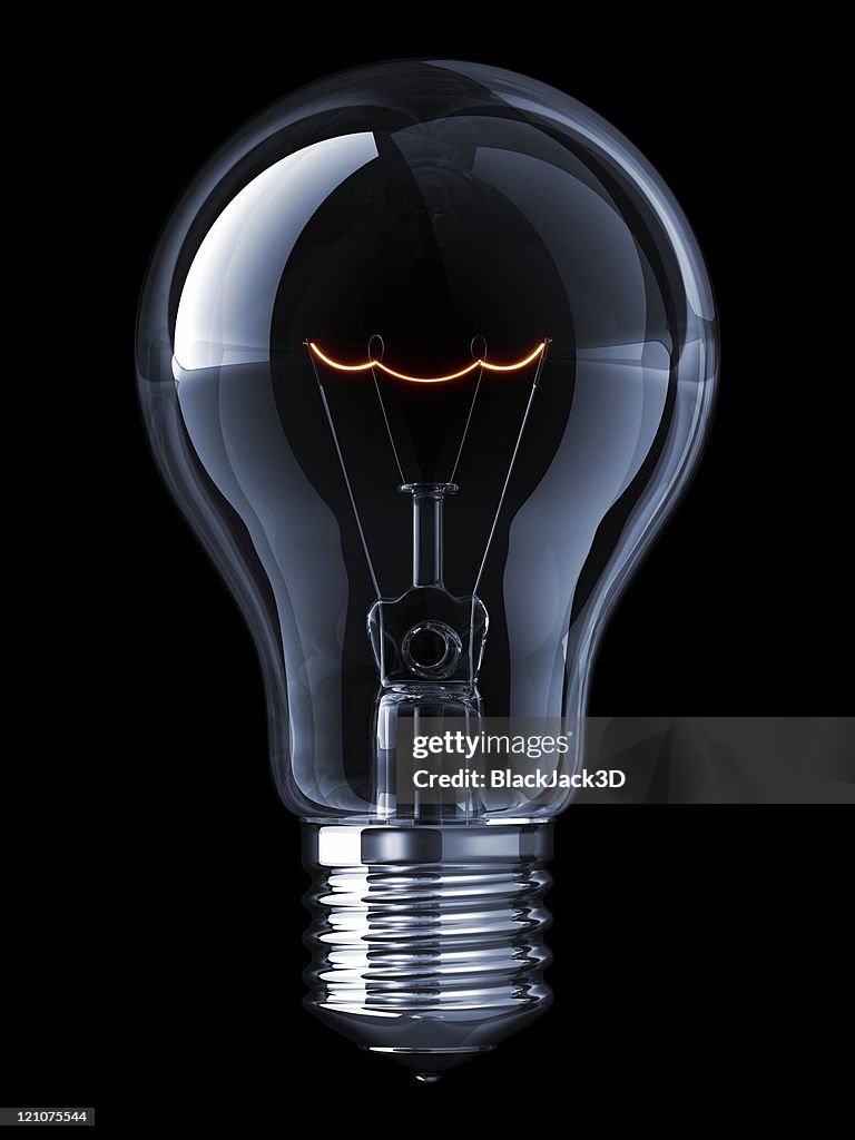 Light Bulb On Black