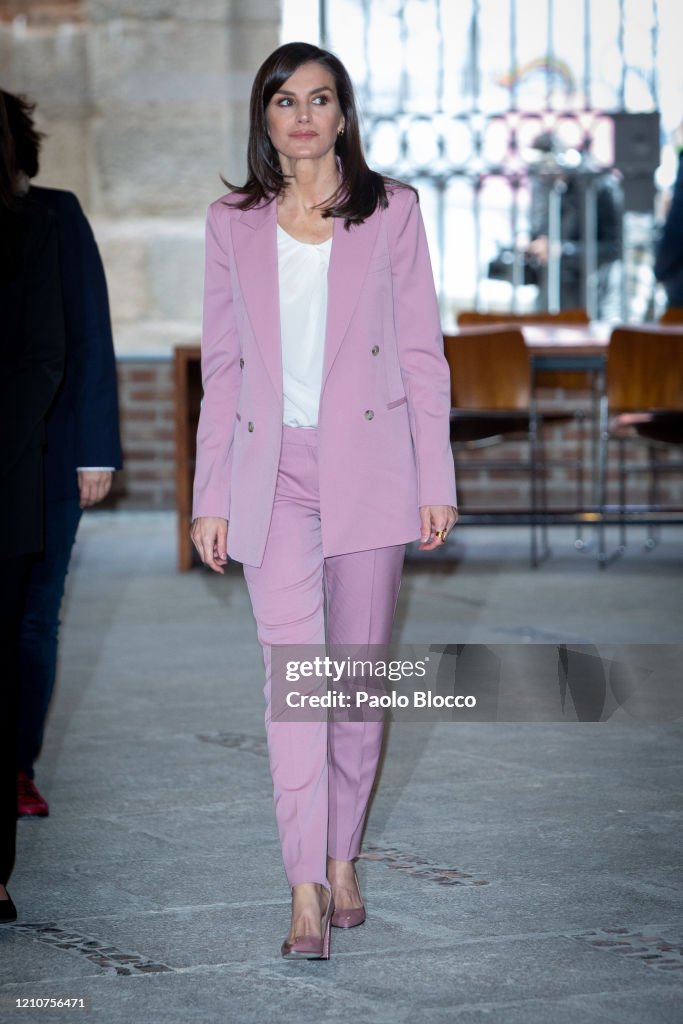 Queen letizia attends A meeting With APRAMP prostitution Women Association