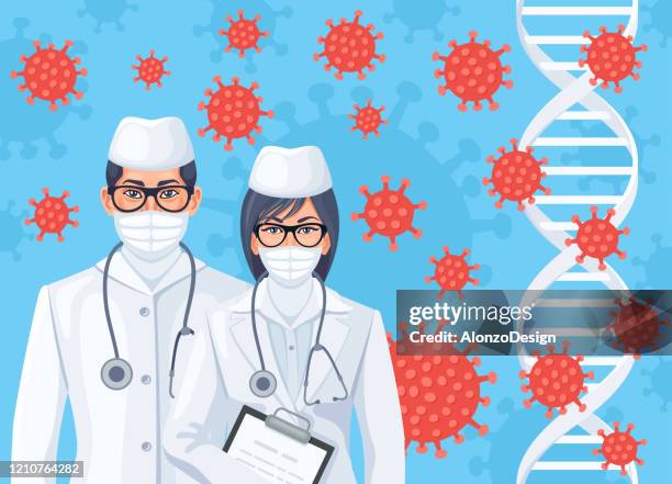 coronavirus epidemic - protective face mask doctor patient stock illustrations