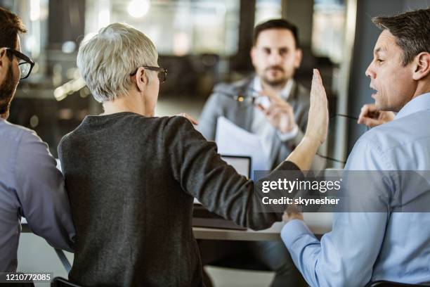 stop talking, i don't want your opinion! - interview rejection stock pictures, royalty-free photos & images