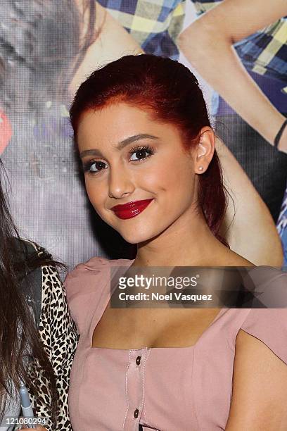 Ariana Grande attends Nickelodeon's "Victorious" soundtrack CD signing at WalMart on August 13, 2011 in Duarte, California.