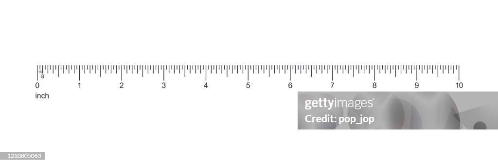 Ruler 10 Inches. Measuring Tools Vector.