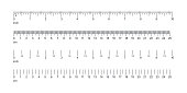 Ruler Set - Inch and Metric. Measuring Tools Vector. 10 inches. 25 cm
