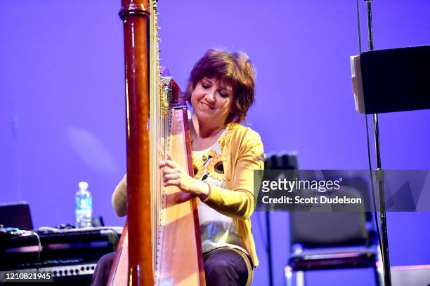 Musician Debbie Shair performs onstage during the Wild Honey Foundation's benefit for Autism Think Tank at Alex Theatre on February 29, 2020 in...