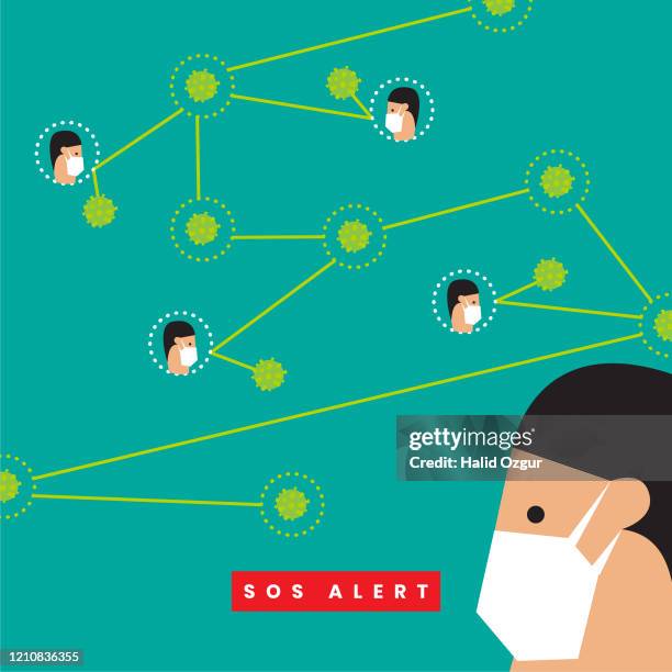 concept flat vector illustration of coronavirus disease stock illustration - hospital acquired infection stock illustrations