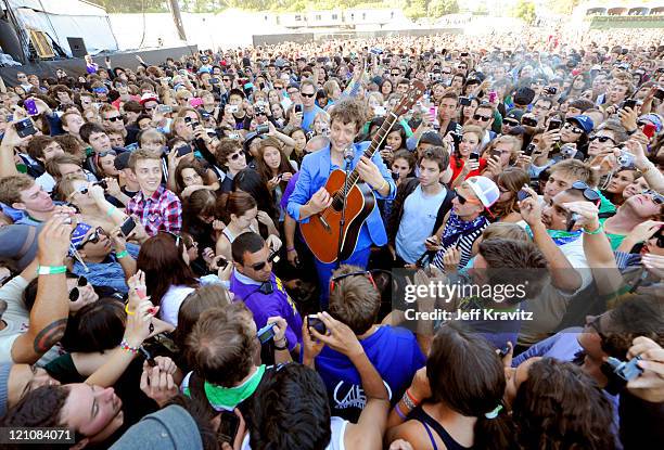 Musician Damian Kulash of OK Go performs at the Lands End Stage during the 2011 Outside Lands Music and Arts Festival held at Golden Gate Park on...