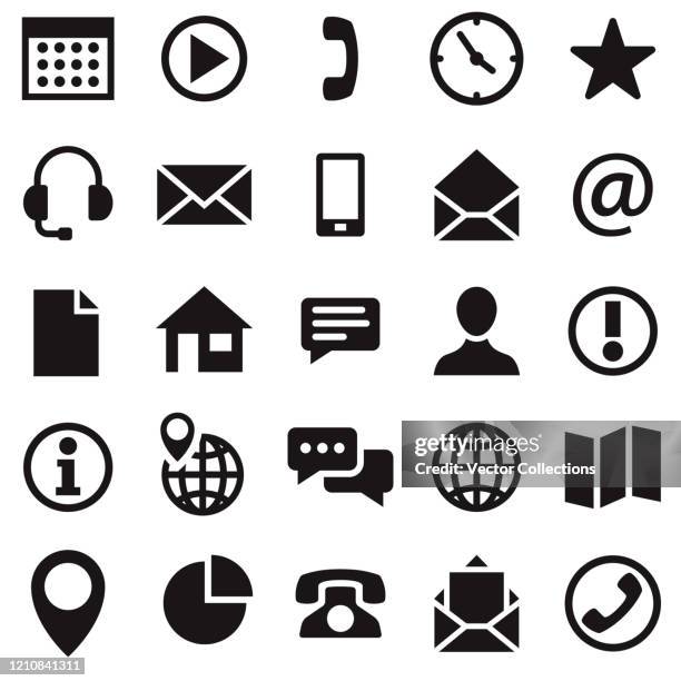 stockillustraties, clipart, cartoons en iconen met neem contact met ons op pictogramset - phone icon