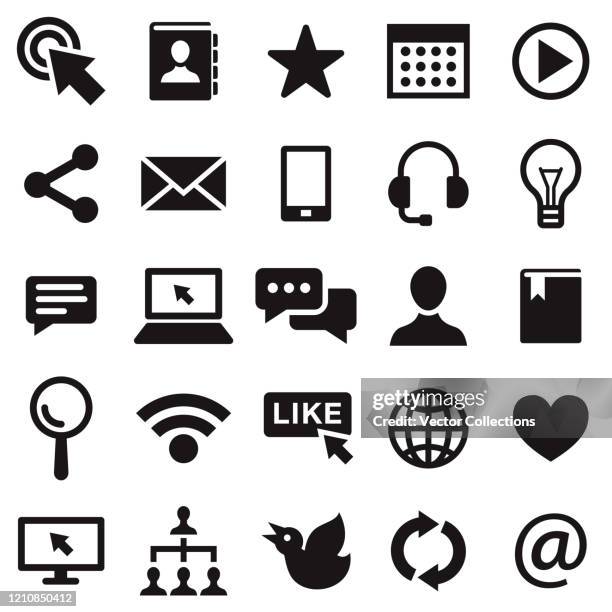social media icon set - ampersand stock illustrations