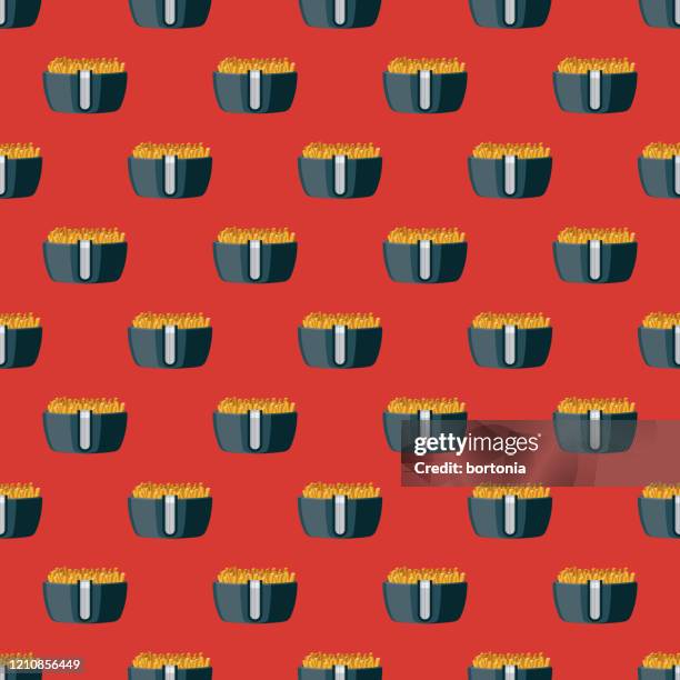 air fryer pattern - potato wedges stock illustrations