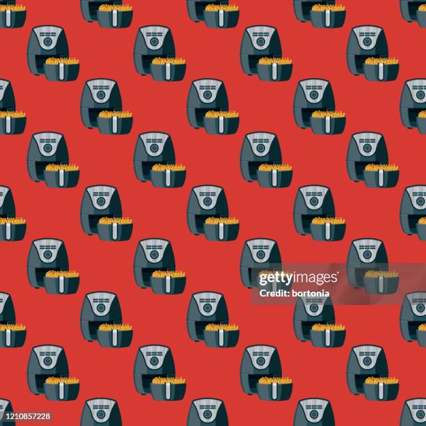 air fryer pattern - air fryer stock illustrations