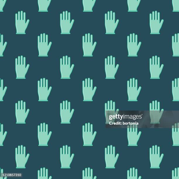 covid-19 coronavirus-muster - handschuh karte stock-grafiken, -clipart, -cartoons und -symbole