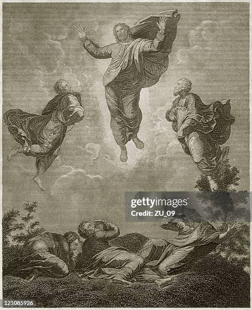 illustrazioni stock, clip art, cartoni animati e icone di tendenza di della trasposizione - transfiguration of jesus