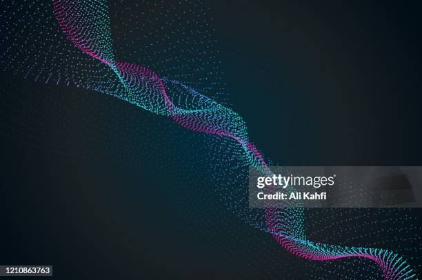 abstract particle technology background - wireframe stock illustrations