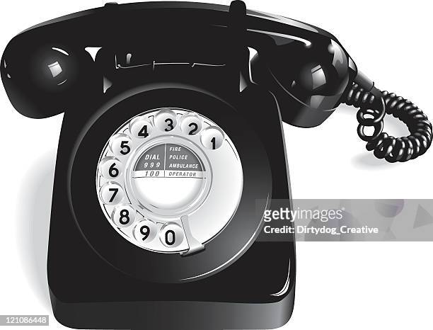 black telephone - telephone dial stock illustrations