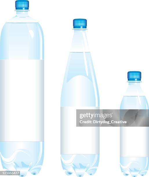 illustrations, cliparts, dessins animés et icônes de bouteilles d'eau différentes tailles - bouteille-plastique