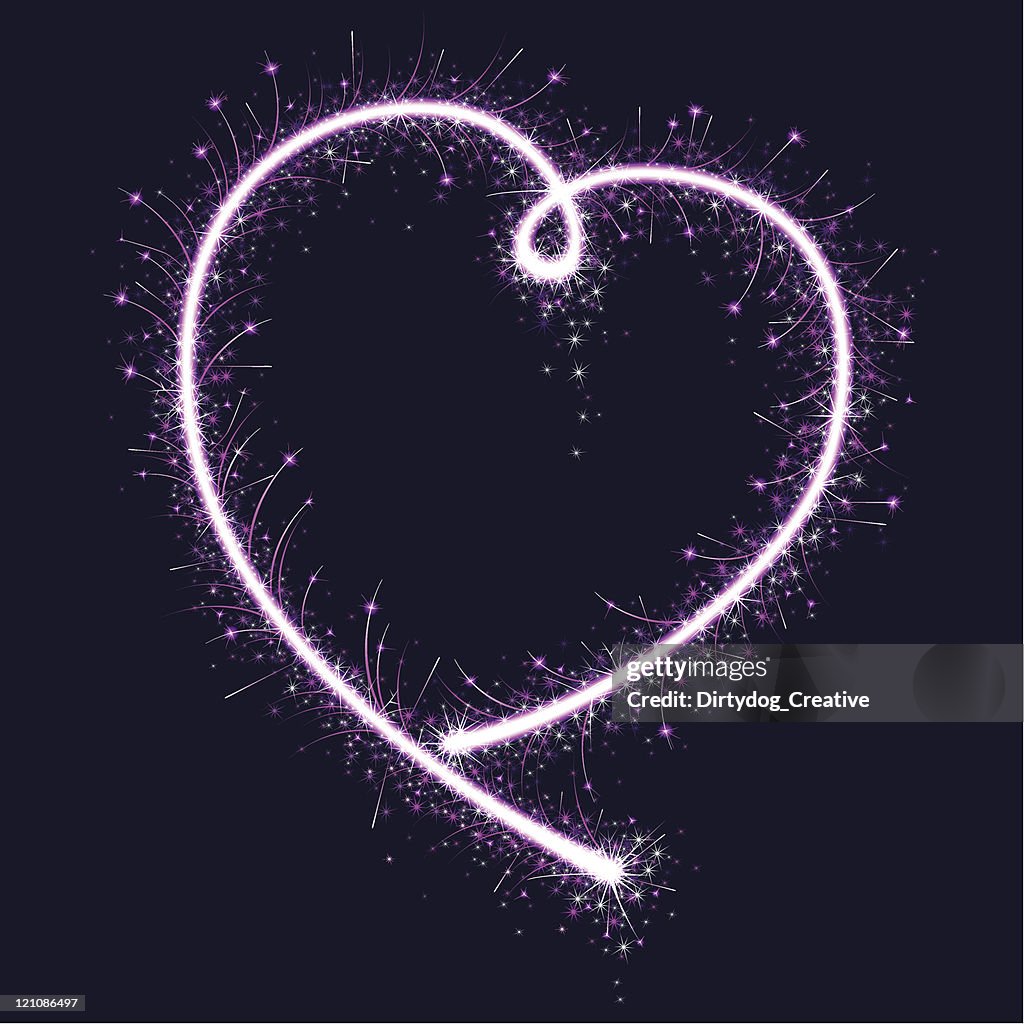 Pink sparkler heart