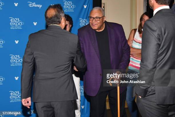 Actor James Earl Jones is shown arriving for his hand casting his hand in cement for Disney in Pawling, New York on July 10, 2019.