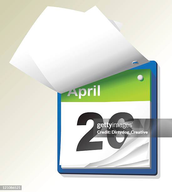 tear off calendar - april stock illustrations