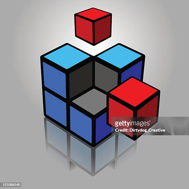 cube metaphor 2 - rubix cube stock illustrations