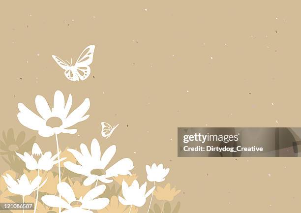 flowers & butterflies - buttercup stock illustrations