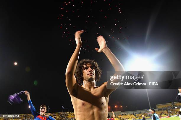 Tiago Ferreira of Portugal celebrates after the FIFA U-20 World Cup 2011 quarter final match between Portugal and Argentina at Estadia Jaime Moron...