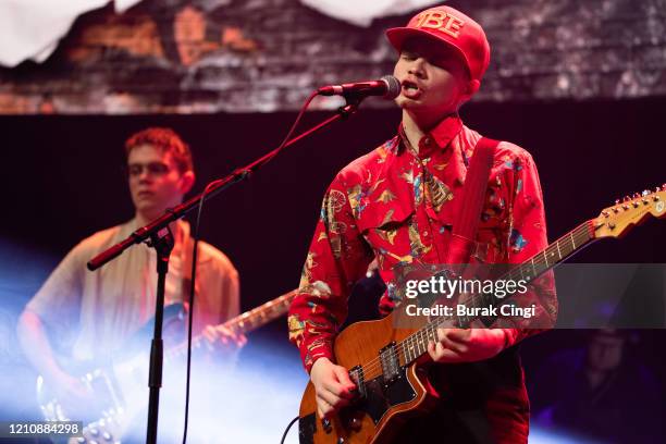 Geordie Greep of Black Midi performs at the Roundhouse on day 1 of BBC Radio 6 Music Festival on March 06, 2020 in London, England.