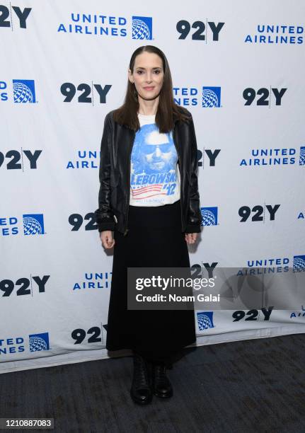 Winona Ryder attends a screening of HBO's "The Plot Against America" presented by 92Y Poetry Center at 92nd Street Y on March 06, 2020 in New York...