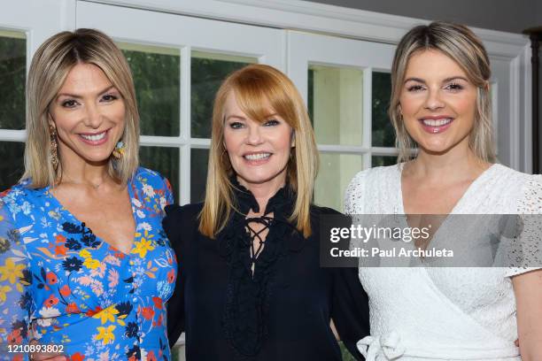 Debbie Matenopoulos, Marg Helgenberger and Ali Fedotowsky-Manno on the set of Hallmark Channel's "Home & Family" at Universal Studios Hollywood on...