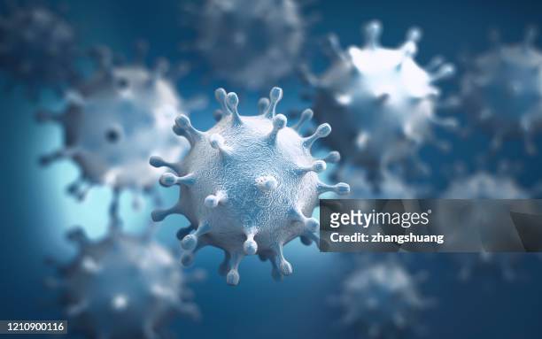 coronavirus structure - vogelpestvirus stockfoto's en -beelden