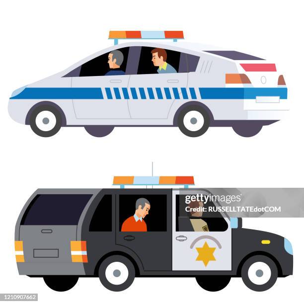 suspect arrested - criminal record stock illustrations