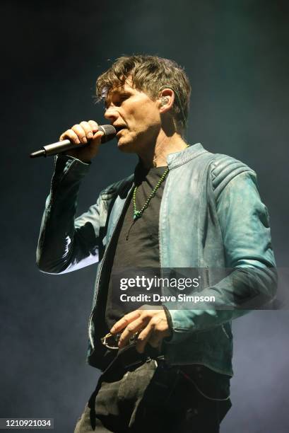 Morten Harket of a-ha performs at Villa Maria on March 07, 2020 in Auckland, New Zealand.