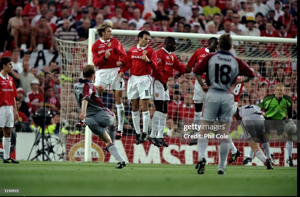 Mario Basler scores for Bayern Munich
