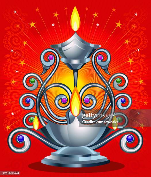 diwali banner - old lantern vector stock illustrations