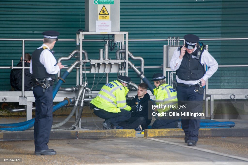Animal Rebellion Protest At The  Arla Dairy Facility In London