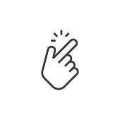 Shap finger icon. Shap finger pointer isolated on white background. Vector illustration