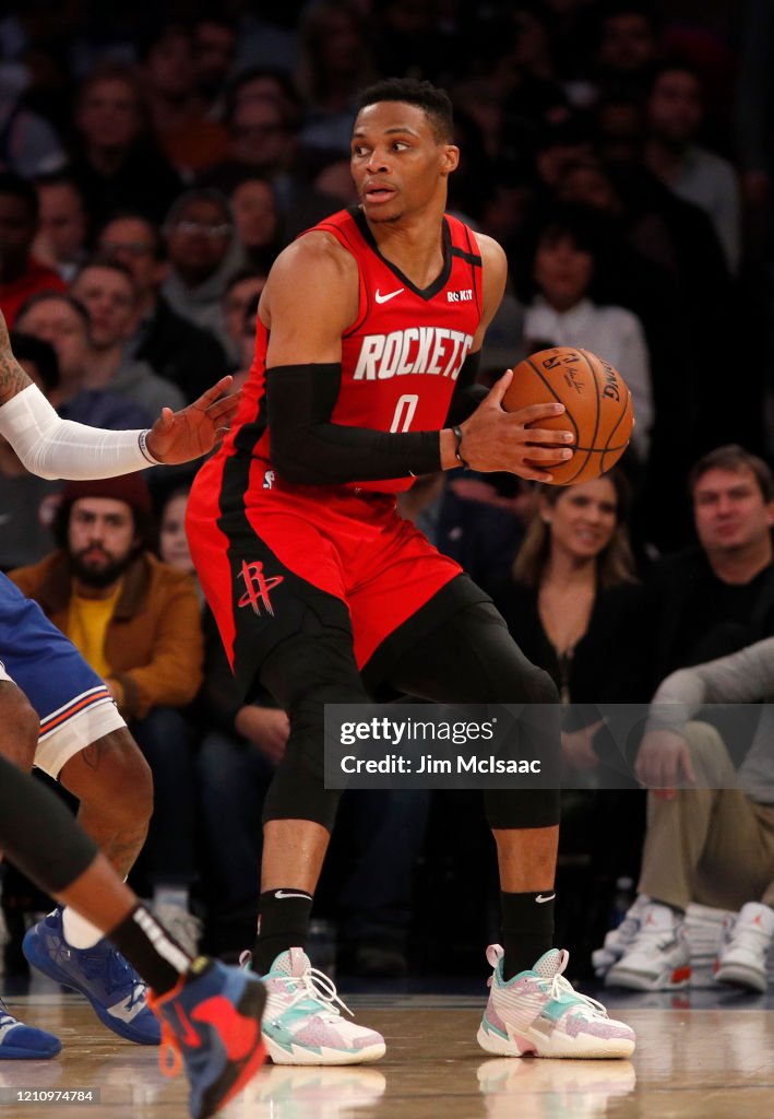 Westbrook Rockets Russell Westbrook of the Houston Rockets in action against the New ...