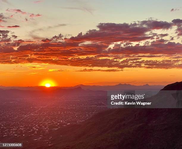 tucson sunset - phoenix arizona stock pictures, royalty-free photos & images