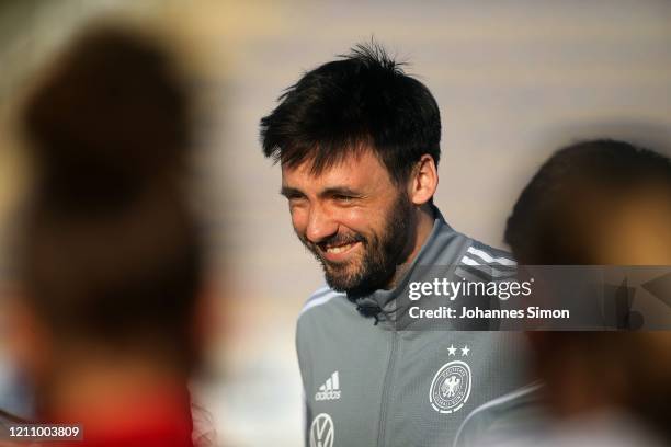 Dennis Protzel, team manager of Germany looks on after the U19 Women's Tournament match between Germany and Norway at La Manga Club Football Stadium...