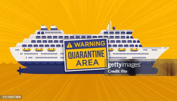 illustrazioni stock, clip art, cartoni animati e icone di tendenza di quarantena delle navi da crociera - cruise liner