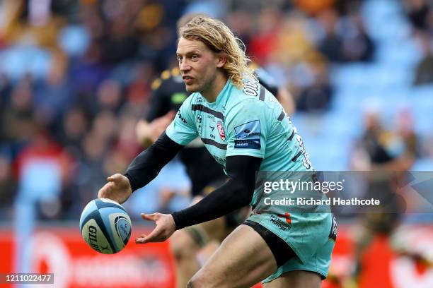 Billy Twelvetrees of Gloucester in action during the Gallagher Premiership Rugby match between Wasps and Gloucester Rugby at on March 07, 2020 in...