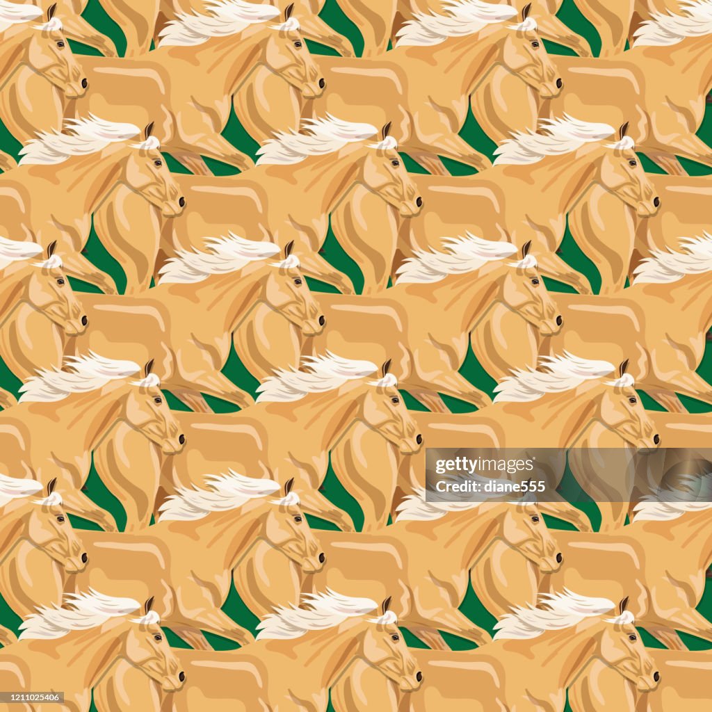 Wild Horses Seamless Pattern