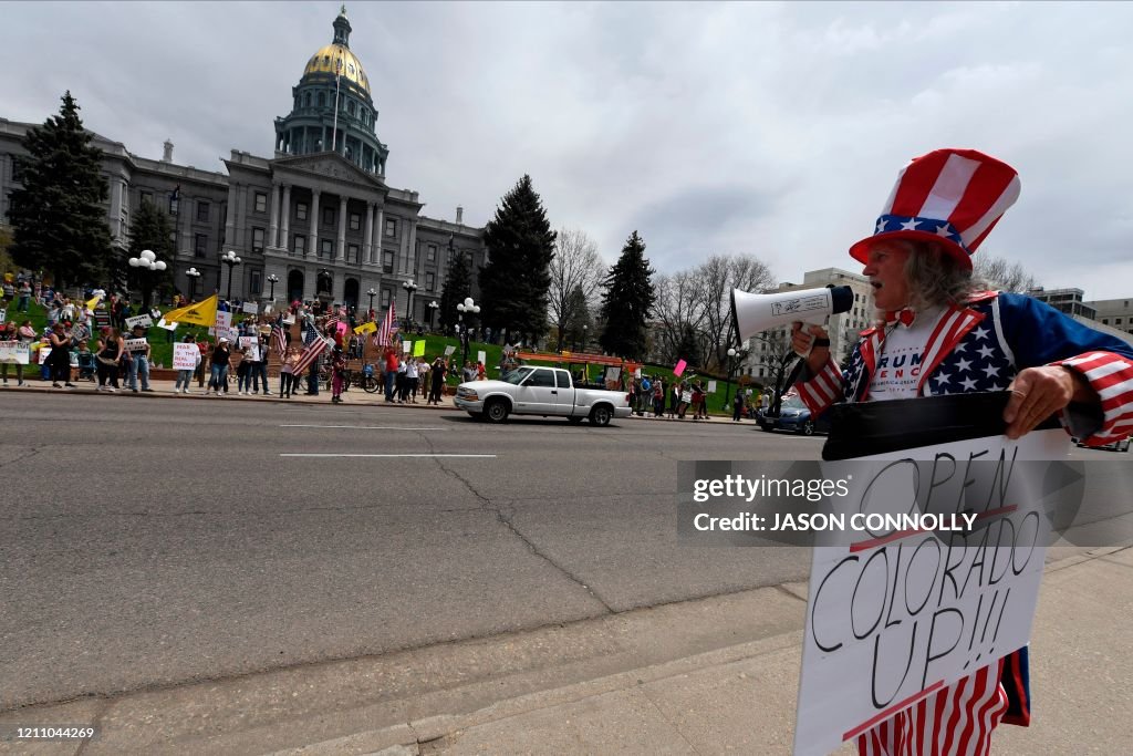 Sam Fenimore Jim Fenimore of Colorado Springs, Colorado wears an Uncle Sam outfit ...