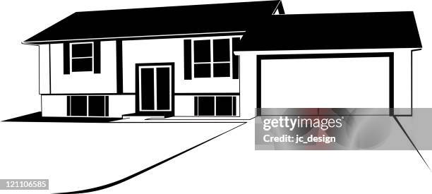 house - house driveway stock illustrations