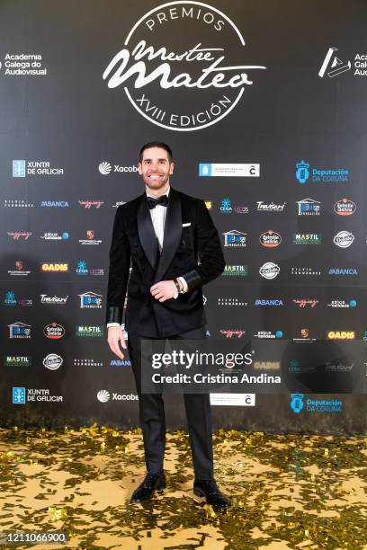 Actor Adrián Castiñeiras attends the Mestre Mateo Awards in A Coruna, on March 07, 2020 in A Coruna, Spain.