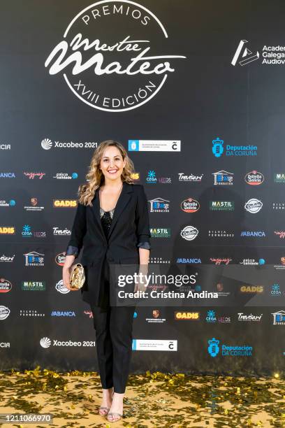 Actress and presenter Lucía Regueiro attends the Mestre Mateo Awards in A Coruna, on March 07, 2020 in A Coruna, Spain.