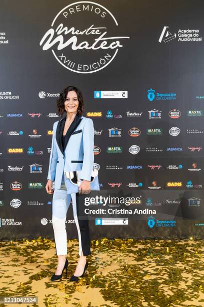 Actress Iolanda Muíños attends the Mestre Mateo Awards in A Coruna, on March 07, 2020 in A Coruna, Spain.