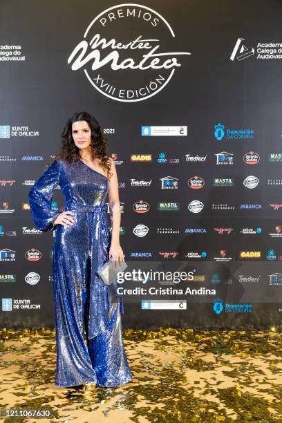 Actress Sabela Arán attends the Mestre Mateo Awards in A Coruna, on March 07, 2020 in A Coruna, Spain.