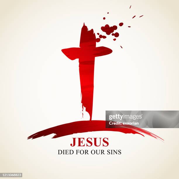 jesus died for our sins - god is love stock illustrations